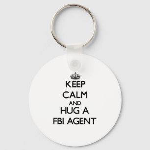 Håll lugn och krama en FBI-agent Nyckelring