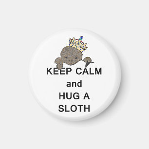 Håll lugn och krama en Sloth Meme Magnet