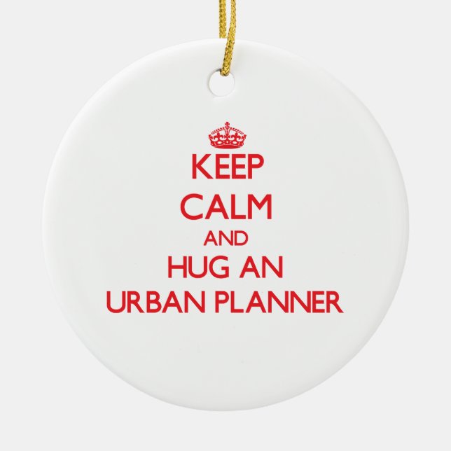 Håll lugn och krama en stads- Planner Julgransprydnad Keramik (Framsidan)