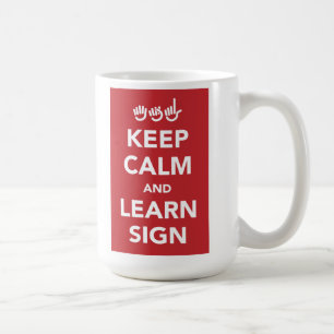 Håll lugn och lär undertecknar mug.en kaffemugg