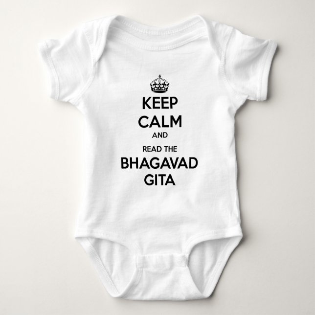 Håll lugn och läs Bhagavaden Gita Tee Shirt (Framsida)