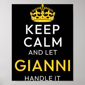 Håll lugn och låt Gianni hantera det Roligt namn Poster