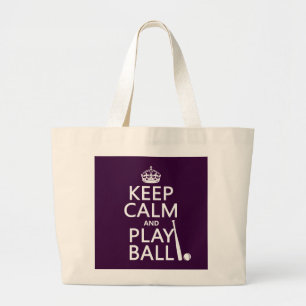 Håll lugn och leka boll (baseball) (någon färg) jumbo tygkasse