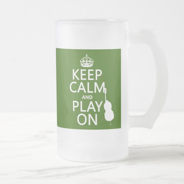 Håll lugn och leka på (violoncellen) (någon färg) frostat ölglas (Höger)