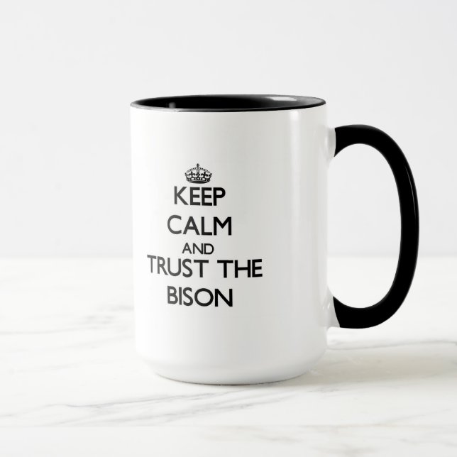 Håll lugn och lita på bisonen mugg (Höger)