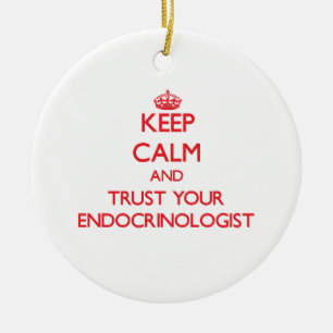 Håll lugn och lita på din Endocrinologist Julgransprydnad Keramik