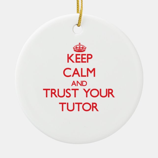 Håll lugn och lita på ditt handleder julgransprydnad keramik (Framsidan)