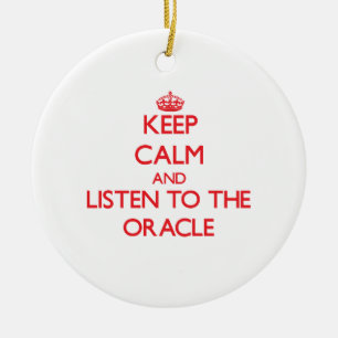 Håll lugn och lyssna till Oracle Julgransprydnad Keramik