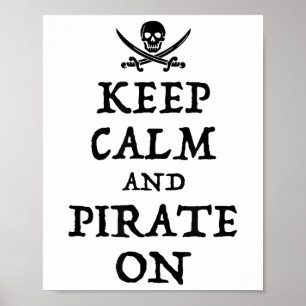Håll lugn och piratsera på Roligt tal som en pirat Poster