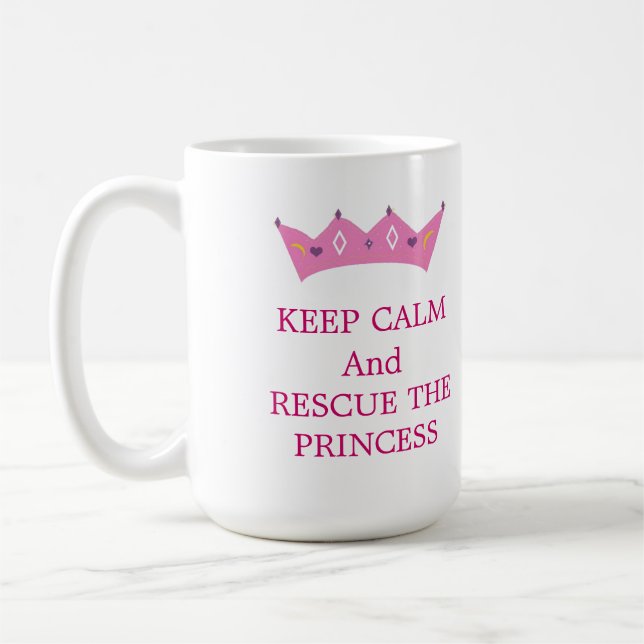 Håll lugn och rädda prinsessan kaffemugg (Vänster)
