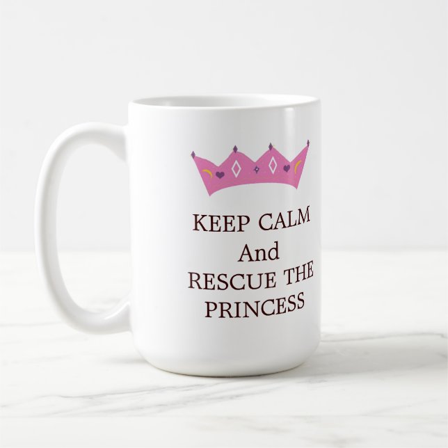 Håll lugn och rädda prinsessan kaffemugg (Vänster)
