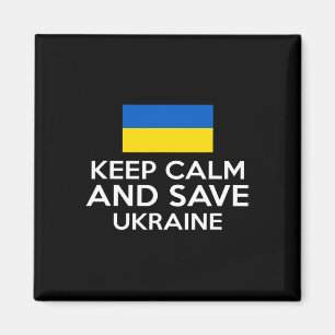 Håll lugn och rädda Ukraina Stöd ukrainsk fred Magnet