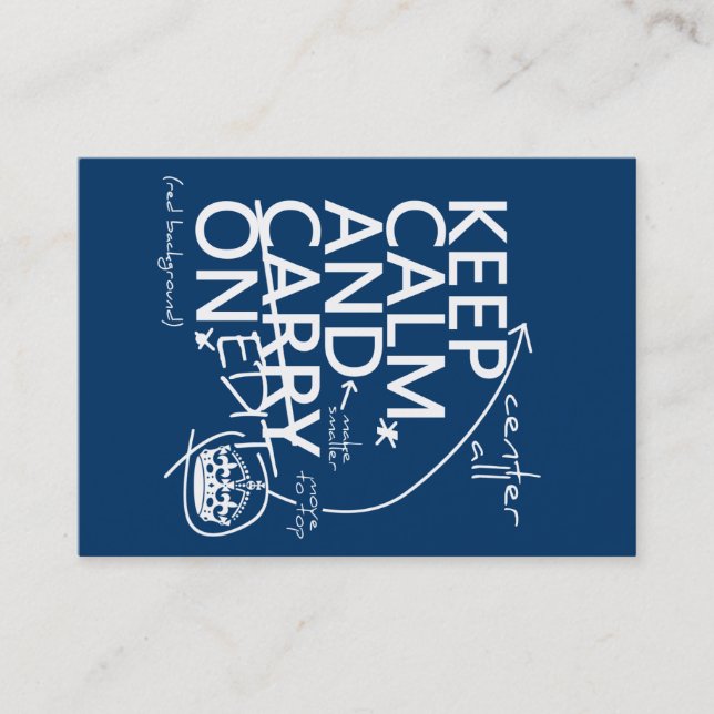 Håll lugn och redigera på (i någon färg) visitkort (Framsida)