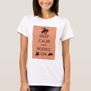 Håll lugn och rid på cowboy cowgirl present t shirt