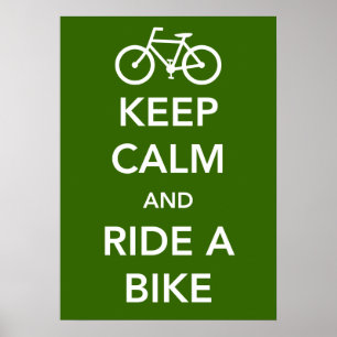 Håll lugn och rida en cykelaffisch poster