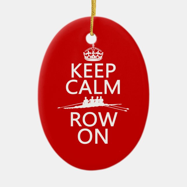 Håll lugn och ro på (välj någon färg), julgransprydnad keramik (Framsidan)