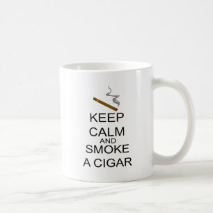 Håll lugn och röka en cigarr kaffemugg