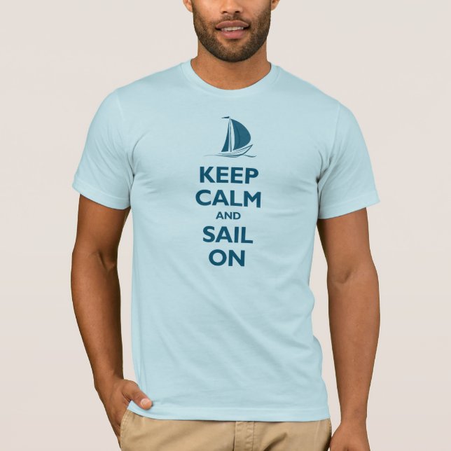 Håll lugn och segla på (oceansiden) t shirt (Framsida)