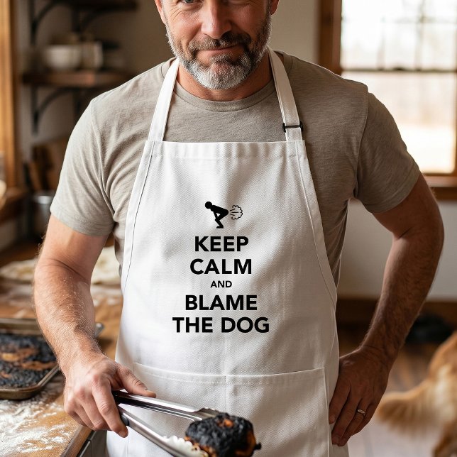 Håll lugn och skyll på hunden förkläde (Skapare uppladdad)