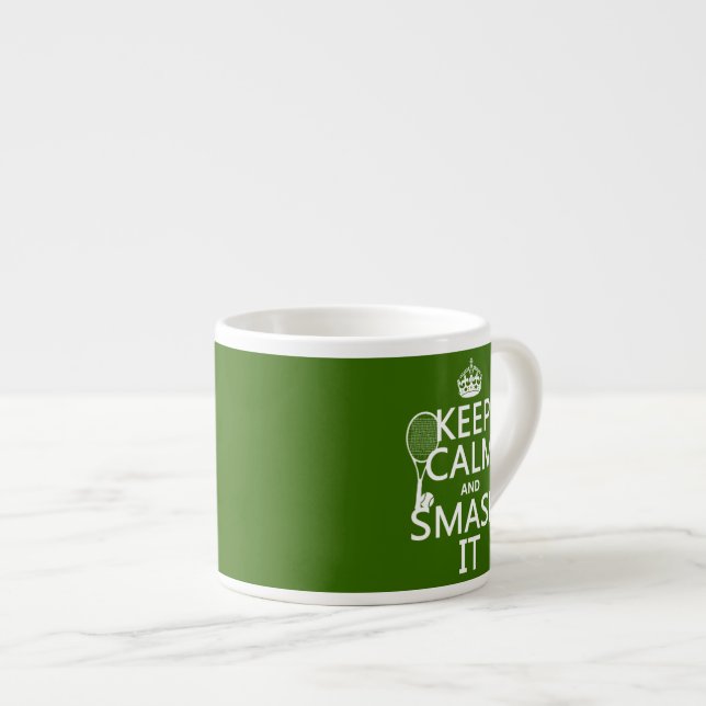 Håll lugn och slå den (tennis) (någon färg) espressomugg (Framsida höger)
