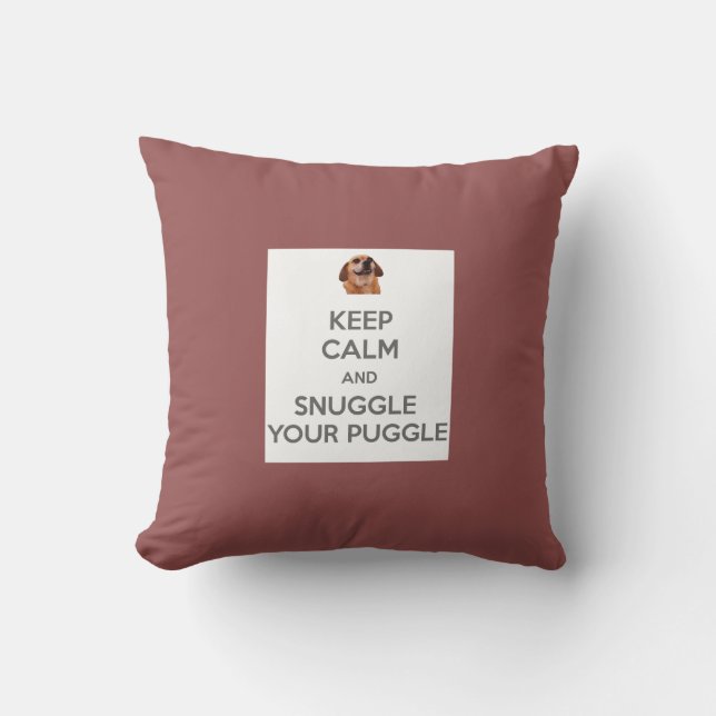 Håll lugn och Snuggle din Puggle KUDDER Kudde (Framsida)