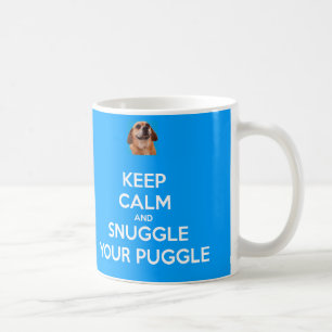 Håll lugn och Snuggle din Puggle MUGG - blått