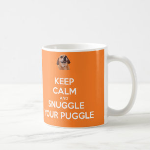 Håll lugn och Snuggle din Puggle MUGG - orange