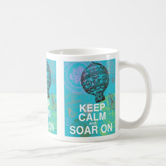 Håll lugn och Soar på roligt konsttryck Kaffemugg (Höger)