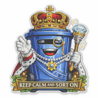 Håll lugn och sortera på - Royal Wheelie Bin-dekal Klistermärken