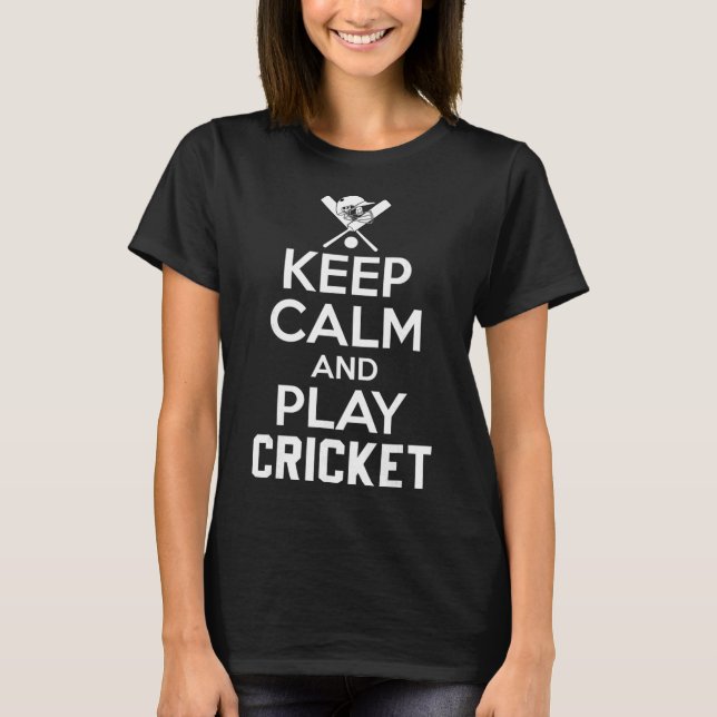 Håll lugn och spela cricket 2  t shirt (Framsida)