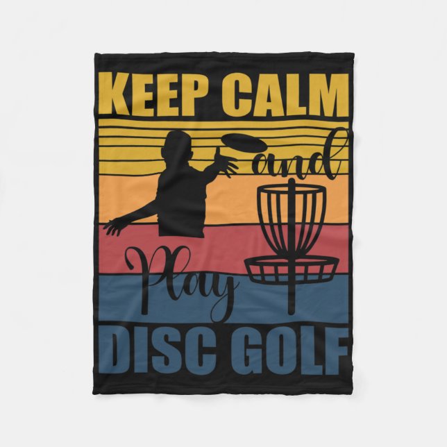 Håll lugn och spela discgolf för en frisbeegolffan fleecefilt (Framsidan)