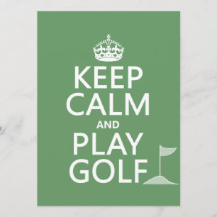 Håll lugn och spela golf - alla färger inbjudningar