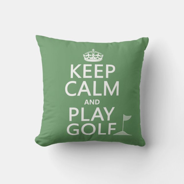 Håll lugn och spela golf - alla färger kudde (Framsida)