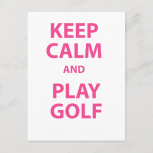 Håll lugn och spela golf vykort