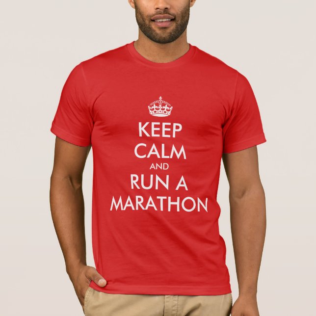 Håll lugn och spring ett maraton | T-shirtparodi Tee (Framsida)