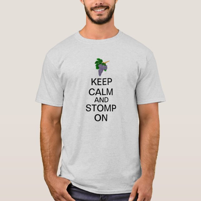 Håll lugn och stampa på tee shirt (Framsida)