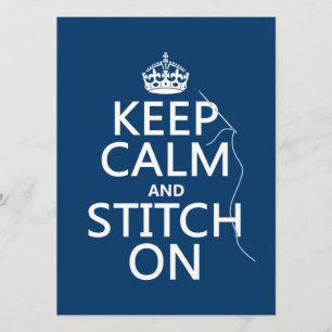 Håll lugn och sy på (alla färger) inbjudningar