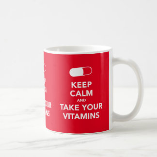 Håll lugn och ta dina vitaminer som x3 avbildar kaffemugg