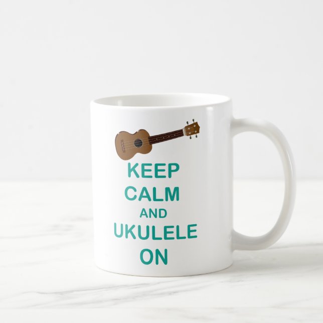 Håll lugn och ukulelen på det unika Hawaii roliga Kaffemugg (Höger)