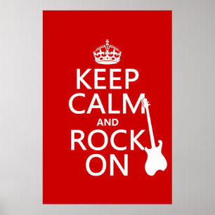 Håll lugn och vagga på (gitarren) (någon färg) poster