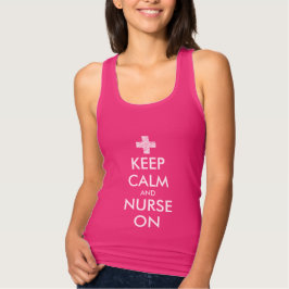 Håll lugn och vårda på sjukvårdtanktop för kvinnor linne med racerback 