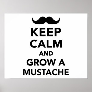 Håll lugn och väx en mustasch poster
