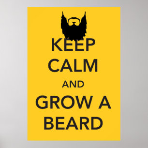 Håll lugn och väx ett skägg poster