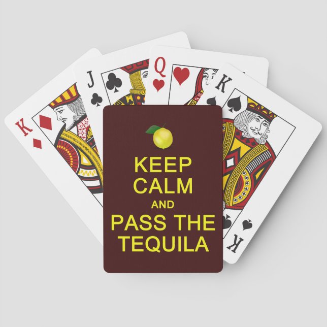 Håll lugn & passera tequilaen som leker kort kortlek (Baksidan)