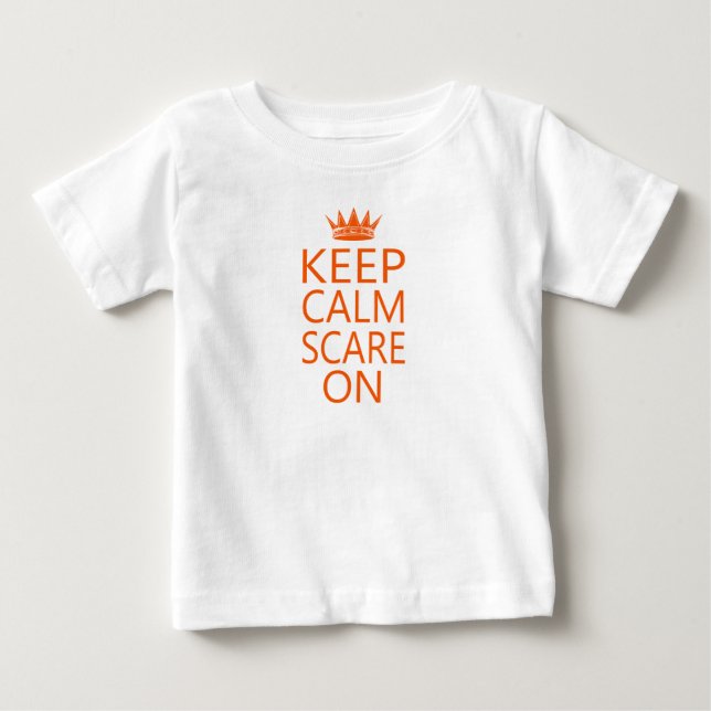 Håll lugn Skräck På Krontröja T Shirt (Framsida)