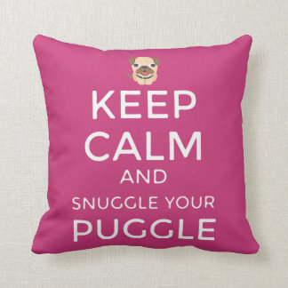 Håll lugn & Snuggle din Puggle KUDDER skräddarsy! Kudde