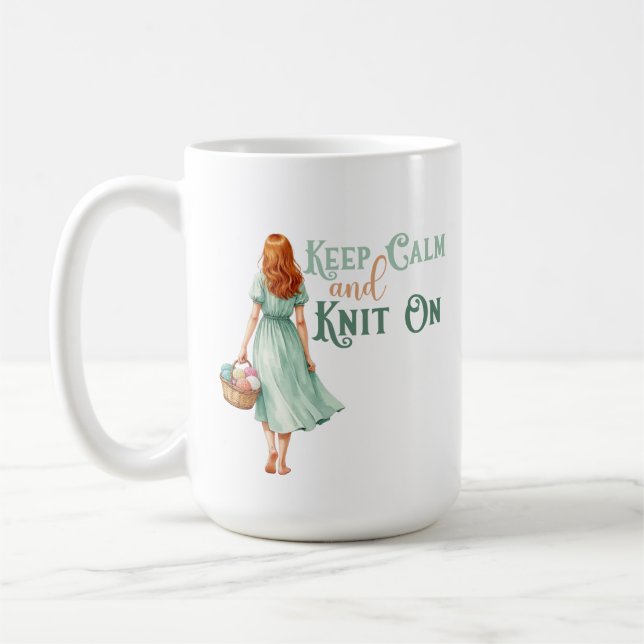 Håll lugn & sticka på-mugg kaffemugg (Vänster)