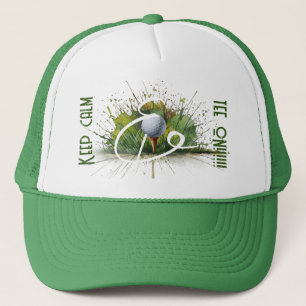 'Håll lugn & Tee On' Splash Art Golfboll och Tee Keps