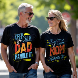 Håll Lugn Typografi Matchande Pappadagspresent T Shirt