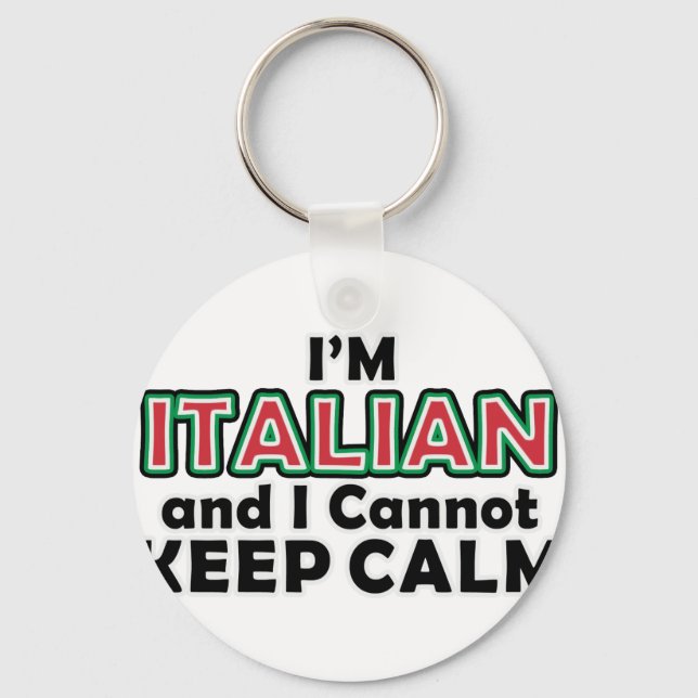 Håll lugna italienare nyckelring (Framsida)